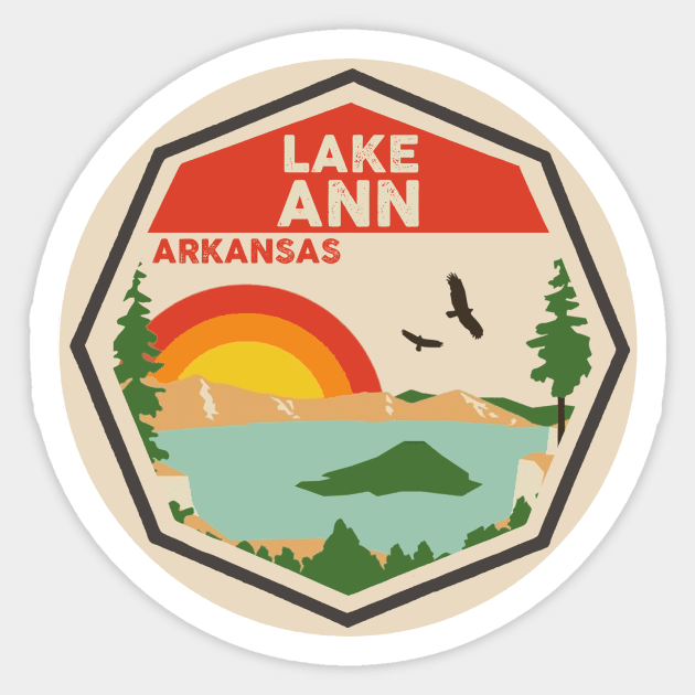 Lake Ann Arkansas Colorful Scene Sticker by POD4